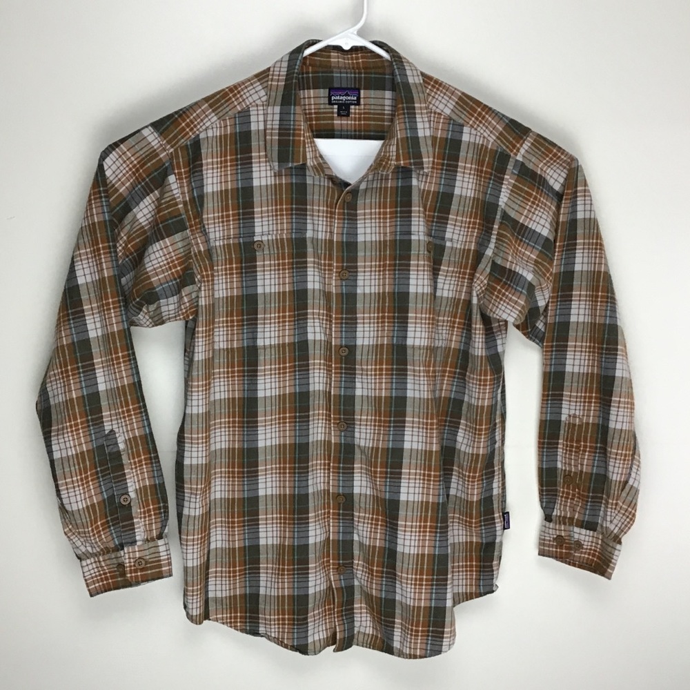 Patagonia Organic Cotton mens long sleeve button up casual shirt L